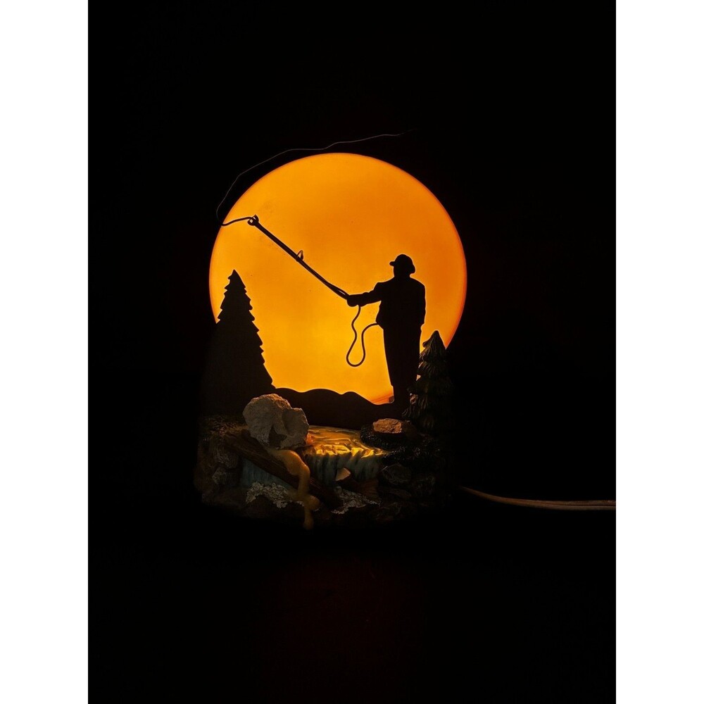 Silhouette Fly Fisherman Moonlight Table Lamp  House of Lloyd 1998